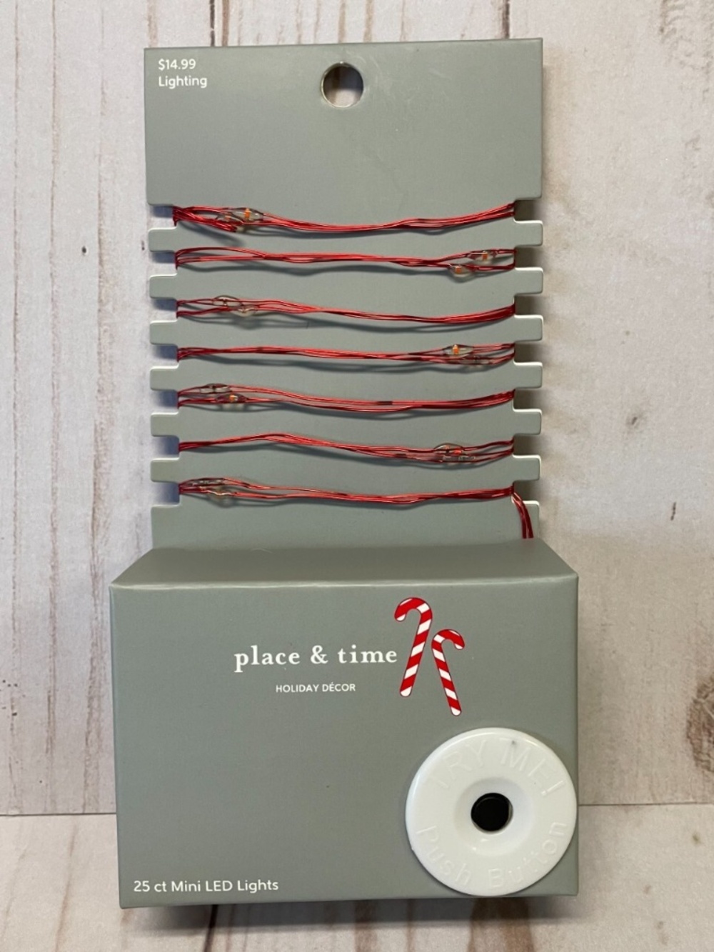 Place & Time 25 Count Mini LED Lights 6 Hour Timer Red Christmas Valentines NEW